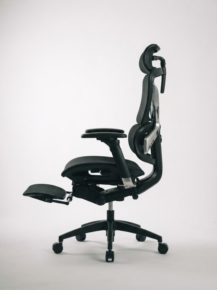 Silla ergonómica X3 Pro negra, perfil lateral